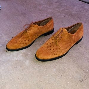 Ralph Lauren 100% Leather wing top, suede Mens shoes, size 8.5 no rips or stains